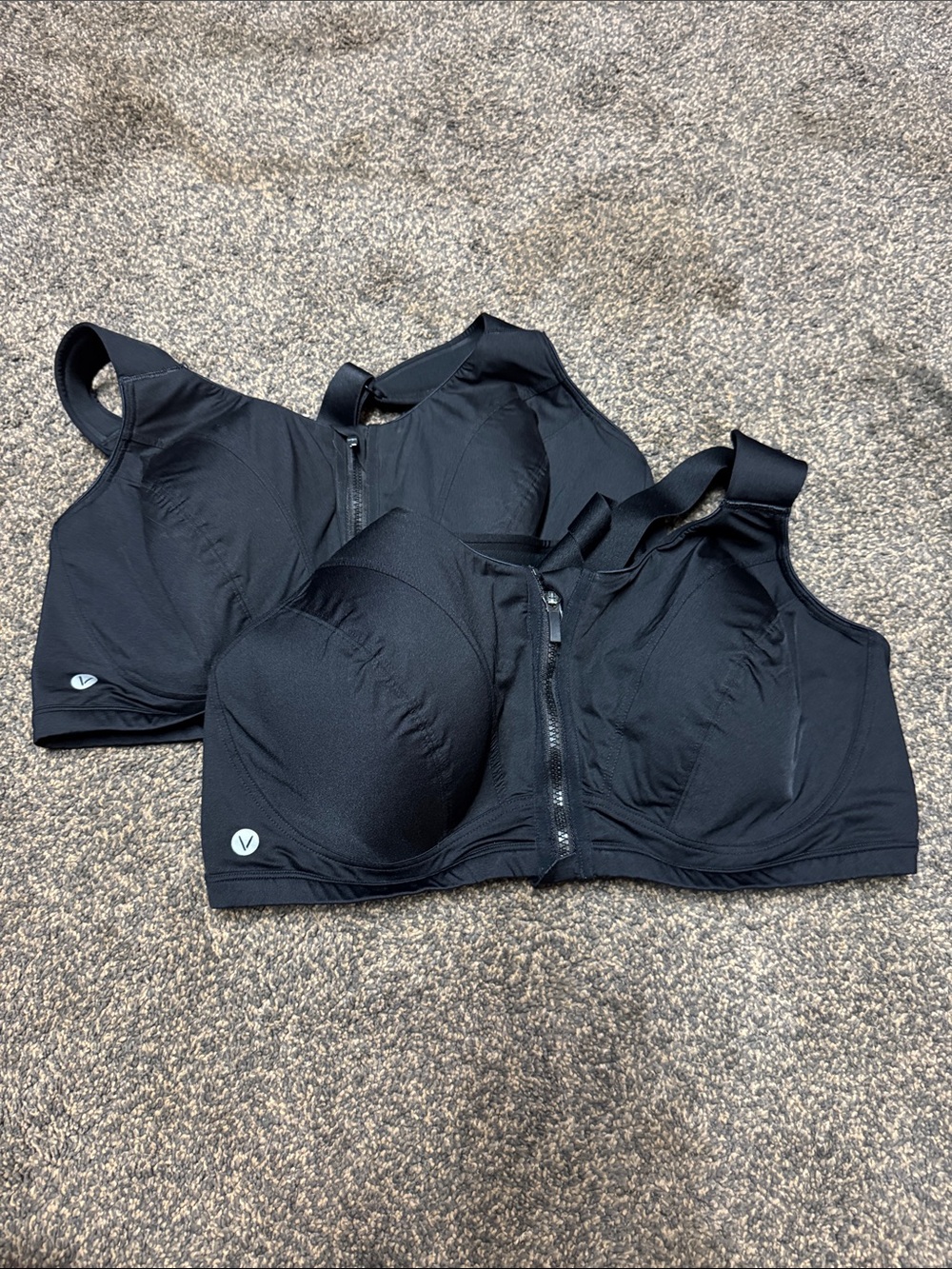 Livi Front-Zip Black Sports Bras (Pair) Lane Bryant 42DDD Max Impact